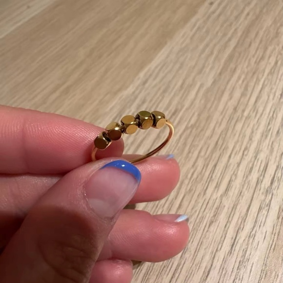 18K Gold Plated Beaded Delicate Ring size 7, 8 - Picture 6 of 7